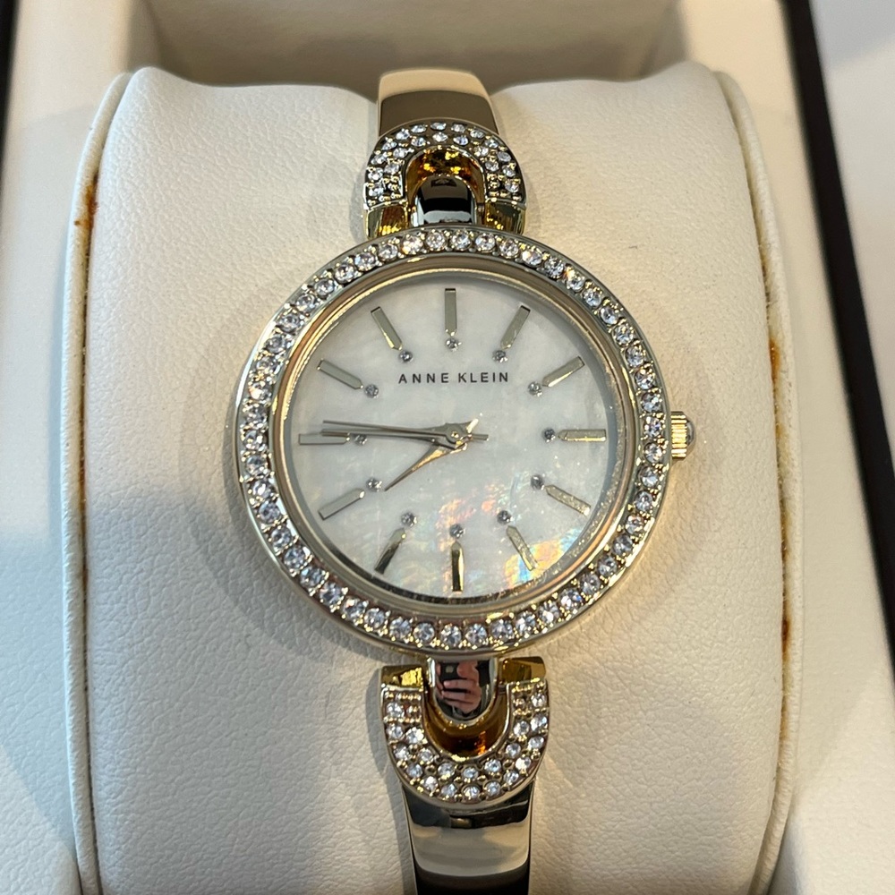 Anne Klein Gold Watch. Part of the Swarovski collection!